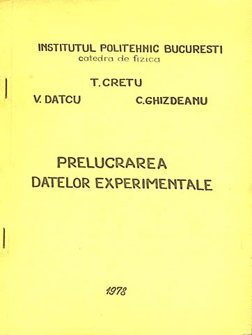 Prelucrarea datelor experimentale, 1978