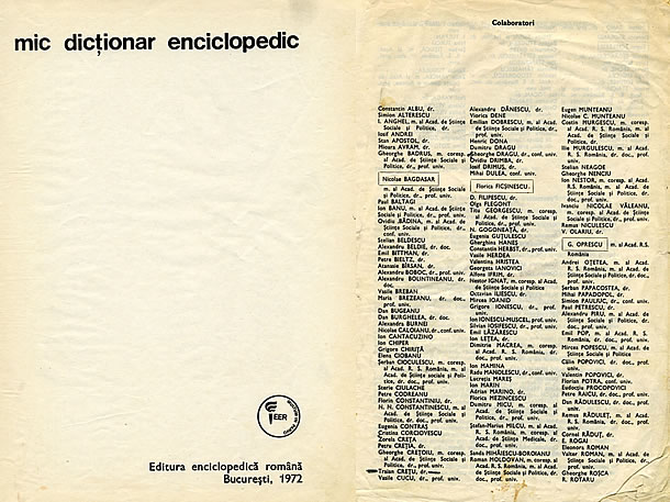 Mic dictionar enciclopedic, 1972