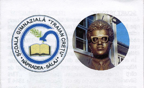 Scoala gimnaziala 'Traian I. Cretu' din Napradea si bustul profesorului